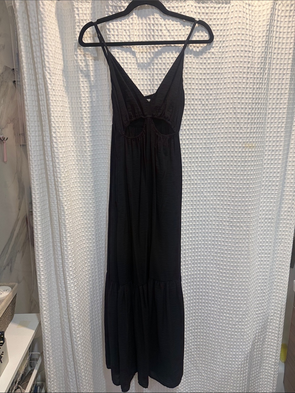 Abercrombie & Fitch Black Spaghetti-Strap Maxi Dress